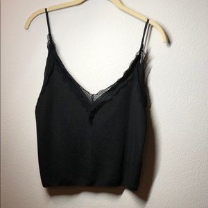 Zara knit/lace cami. Color: black size: S